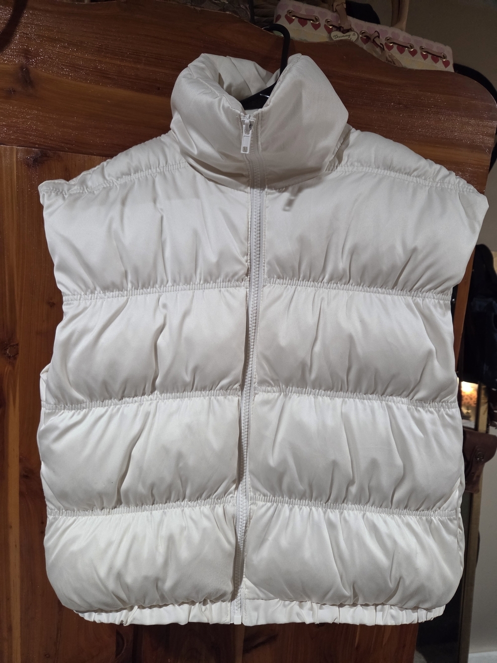 Wild Fable Cream Cropped Puffer Vest